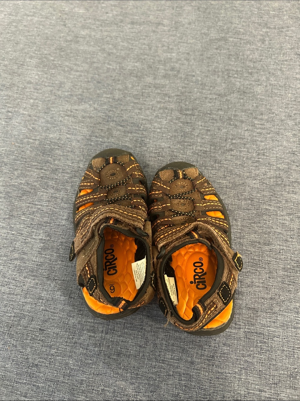 Circo Brown and Orange Kids Closed-Toe Sandals